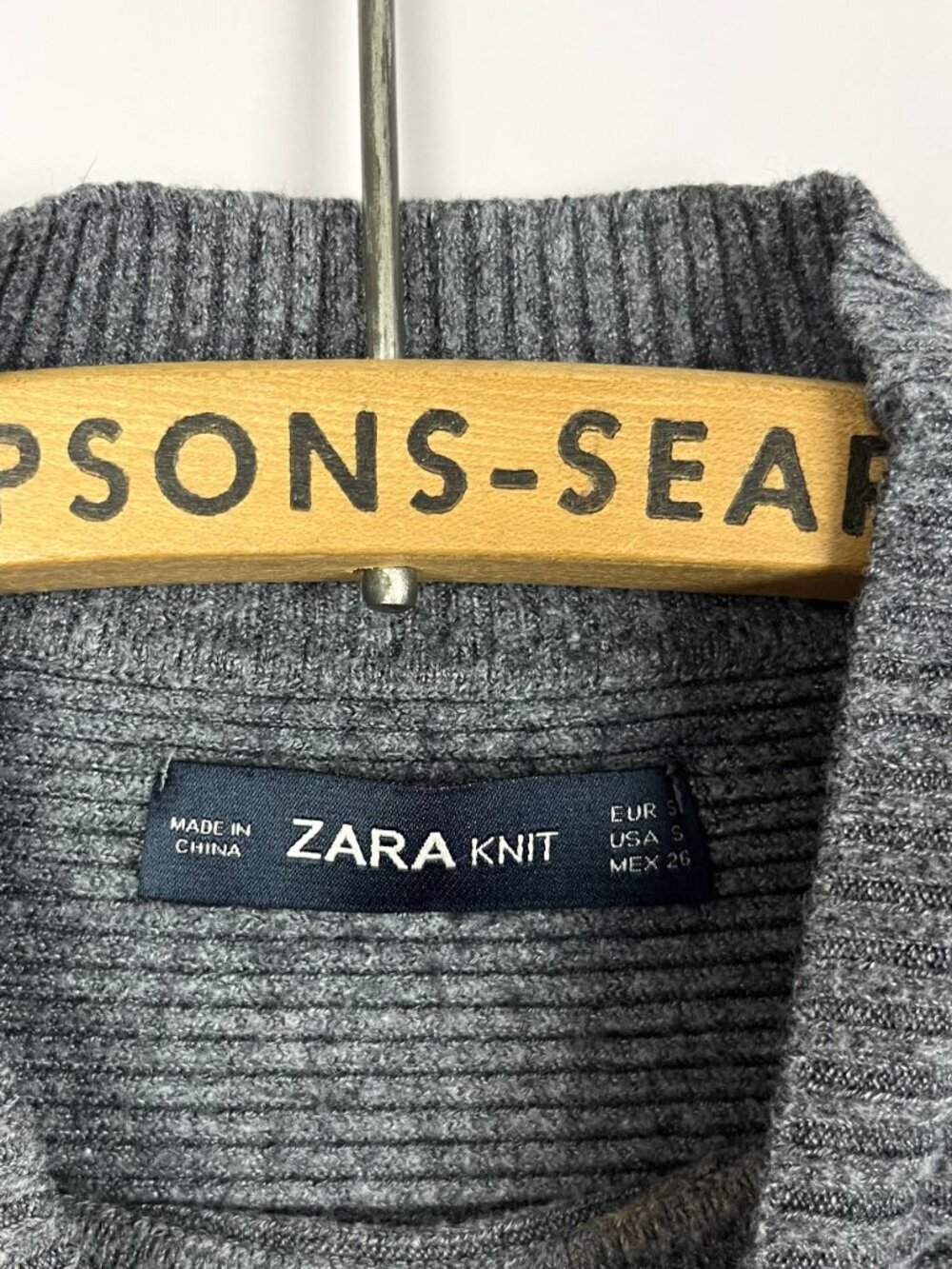 Zara Knit Womens Grey Ribbed Mockneck Cropped Sweater Small - Picture 4 of 4